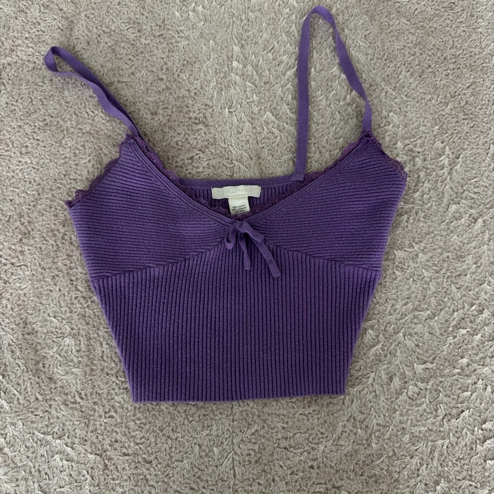 Women’s Purple Ribbed Knit Tank Top